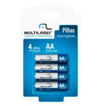 Pilha Recarregável Média Aa 2500Mah Multilaser Com 4 Pilha