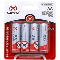 Pilha Recarregavel MOX AA 2600 mAh Blister C/ 4 Unidedas