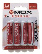 Pilha Recarregável Mox AA C/04 3600 mAh