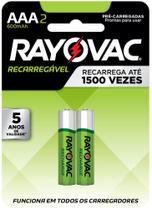 Pilha Recarregável Palito 600mAh Rayovac 55902 com 2 Unidades