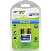 Pilha Recarregavel Palito AAA FLEX GOLD 1000MAH