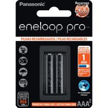 Pilha Recarregável Panasonic Eneloop Pro AAA 950 mAh Cartela C/2 Pilhas