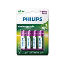 Pilha Recarregavel Philips Aa Com 4 Pilhas