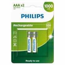 Pilha recarregavel philips aaa 1000mah palito r03b2rtu10 c/2 Pilha recarregavel philips aaa 1000mah palito r03b2rtu10 c/2
