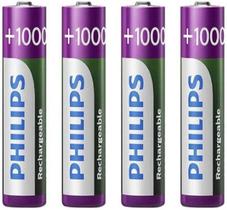 Pilha Recarregavel Philips Aaa De 1000Mah 4 Unidades 1.2V