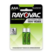 Pilha Recarregável Rayovac AAA 600 mAh 1.2V - Cartela com 2 Unidades Pilha Recarregável Rayovac AAA 600 mAh 1.2V - Cartela com 2 Unidades