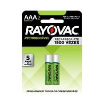 Pilha Recarregavel Rayovac Aaa Palito 600Mah Com 2 Unidades