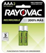 Pilha Recarregável RAYOVAC (AAA) Palito Cartela com 2Un Pilha Recarregável RAYOVAC (AAA) Palito Cartela com 2Un
