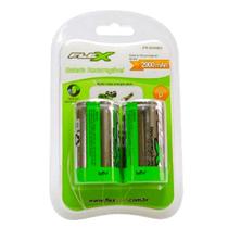 Pilha Recarregavel Tipo D Flex 2900mah Grande Lr20 Com 2 Und