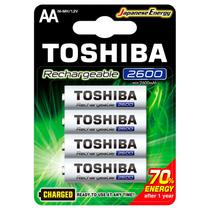 Pilha Recarregável Toshiba Tipo AA 2600mAh, TNH6GAE BP-4C, 1.2V, Embalagem c/ 4 Pilhas Pilha Recarregável Toshiba Tipo AA 2600mAh, TNH6GAE BP-4C, 1.2V, Embalagem c/ 4 Pilhas