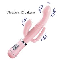 PILHA Vibrador Feminino 3 Estimulos Clitóris, Ponto G e anal 12 velocidades