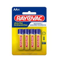 Pilha Zinco Aa Pequena Rayovac Cartela com 4 Unidades Amarela