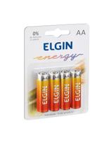 Pilha Zinco-Carvao Elgin Aa 1.5V Blister Com 4 Unidades