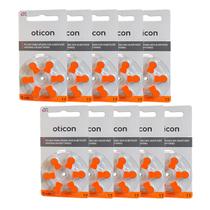 Pilhas 13 Oticon 60 Pilhas 10 Cartelas Caixa Selo Laranja
