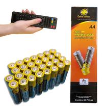 Pilhas AA Comum Kit C/ 80 Unidades Cilíndricas Para Controle Relógio Mouse