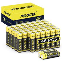 Pilhas AA PILOCEL, pacote com 48 pilhas alcalinas de alto desempenho, 1,5 V Pilhas AA PILOCEL, pacote com 48 pilhas alcalinas de alto desempenho, 1,5 V