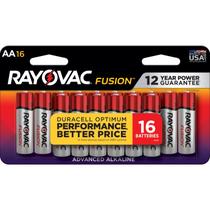 Pilhas AA Rayovac Fusion, pacote com 16 pilhas alcalinas de longa duração