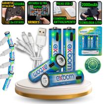 pilhas aa recarregaveis alcalina 1.5v usb c carregador controle xbox ps5 lanterna litio brinquedo caneta mouse teclado sem fio camping tv nintendo - Duracell Exbom Avant Elgin