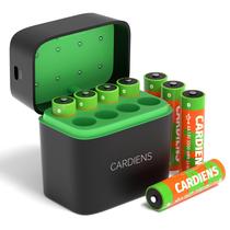 Pilhas AA recarregáveis CARDIENS 3500mWh 1,5 V, pacote com 8 baterias com carregador Pilhas AA recarregáveis CARDIENS 3500mWh 1,5 V, pacote com 8 baterias com carregador
