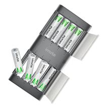 Pilhas AA recarregáveis Imuto 2000mWh, pacote com 8 pilhas com carregador