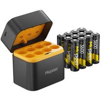 Pilhas AA Recarregáveis Mupoer 3600mWh, 12 Unidades, com Carregador Pilhas AA Recarregáveis Mupoer 3600mWh, 12 Unidades, com Carregador