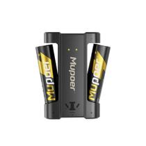 Pilhas AA recarregáveis Mupper 3600mAh 1.5V, pacote com 2 pilhas com carregador