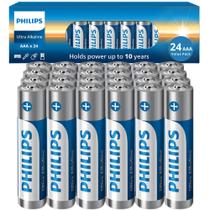 Pilhas AAA PHILIPS, pacote com 24 pilhas, 1,5 V, ultra alcalinas de longa duração
