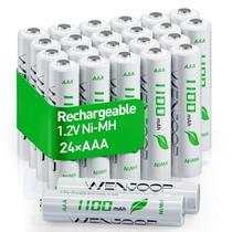 Pilhas AAA recarregáveis WENJOOP 1100mAh 1,2 V, pacote com 24