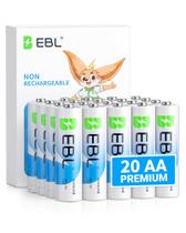 Pilhas Alcalinas AA EBL 20 Unidades 1,5 V Não Recarregáveis