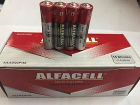Pilhas alfacell comum pailito aaa 1,5 v caixa com 15 kits com 4 pilhas total 60 pilhas