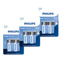 Pilhas C Alcalina Média Philips com 6 Unidades Pilhas C Alcalina Média Philips com 6 Unidades