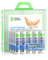 Pilhas EBL AA 3700mAh 1,5V Não Recarregáveis Pacote com 12