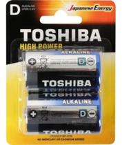 Pilhas Grande Tipo D Baterias Alcalinas Toshiba Com 2 Un
