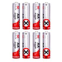 Pilhas Médias AA Recarregáveis 2600mAh MOX Kit com 8 Unidades