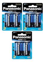 Pilhas Panasonic D - Kit 6 Unidades - Rádio/Brinquedos