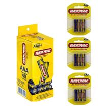 Pilhas Rayovac Palito AAA - As Amarelinhas mais famosa do Brasil - Caixa com 40 Unidades