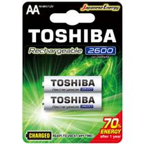 Pilhas recarreg aa 2600mah toshiba c/2