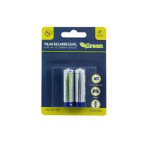 Pilhas Recarregáveis 1.2v AA 2000mah - 2 PCs - Green 022-1220