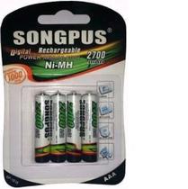 Pilhas Recarregáveis AA 4700MAH 4 unidades - SONGPUS Pilhas Recarregáveis AA 4700MAH 4 unidades - SONGPUS