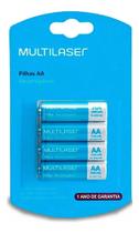 Pilhas Recarregáveis AA Multilaser 2500mAh Com 4 Unidades- CB052 Pilhas Recarregáveis AA Multilaser 2500mAh Com 4 Unidades- CB052