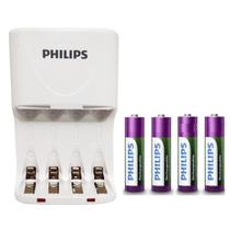 Pilhas Recarregáveis Aa Philips 2450mah Com Carregador Pilhas Recarregáveis Aa Philips 2450mah Com Carregador