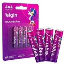 Pilhas Recarregavéis AAA 1000mah 1,2v Blister com 4 unidades - Elgin