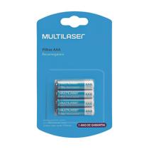 Pilhas Recarregáveis Aaa (1000mah) - 4 Unidades - CB050 - Multilaser