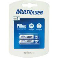 Pilhas Recarregáveis Aaa Multilaser 1000Mah Com 2 Unidades - CB051