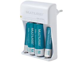 Pilhas Recarregáveis Mais Carregador Bivolt Aaa+2/aa+2 Multilaser Cb045
