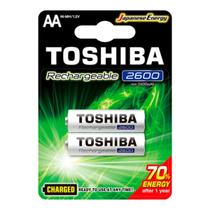Pilhas Recarregáveis Toshiba AA Pequena 2600mAh 2 Unidades Pilhas Recarregáveis Toshiba AA Pequena 2600mAh 2 Unidades