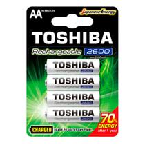 Pilhas Recarregáveis Toshiba AA Pequena 2600mAh 4 Unidades Pilhas Recarregáveis Toshiba AA Pequena 2600mAh 4 Unidades