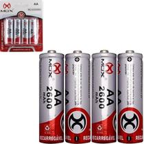 Pilhas Recarregavel Mox AA 2600mah Kit 8 Unidades