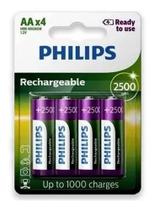 Pilhas Recarregável Philips AA Original C/ 4 Un