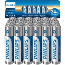 Pilhas ultra-alcalinas AA PHILIPS, 1,5 V, pacote com 24 unidades, longa duração